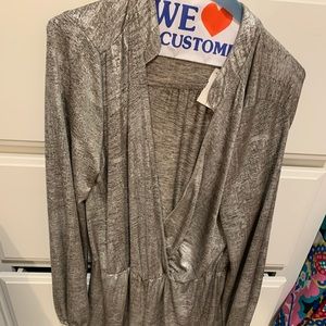 Metallic shirts romper with tags